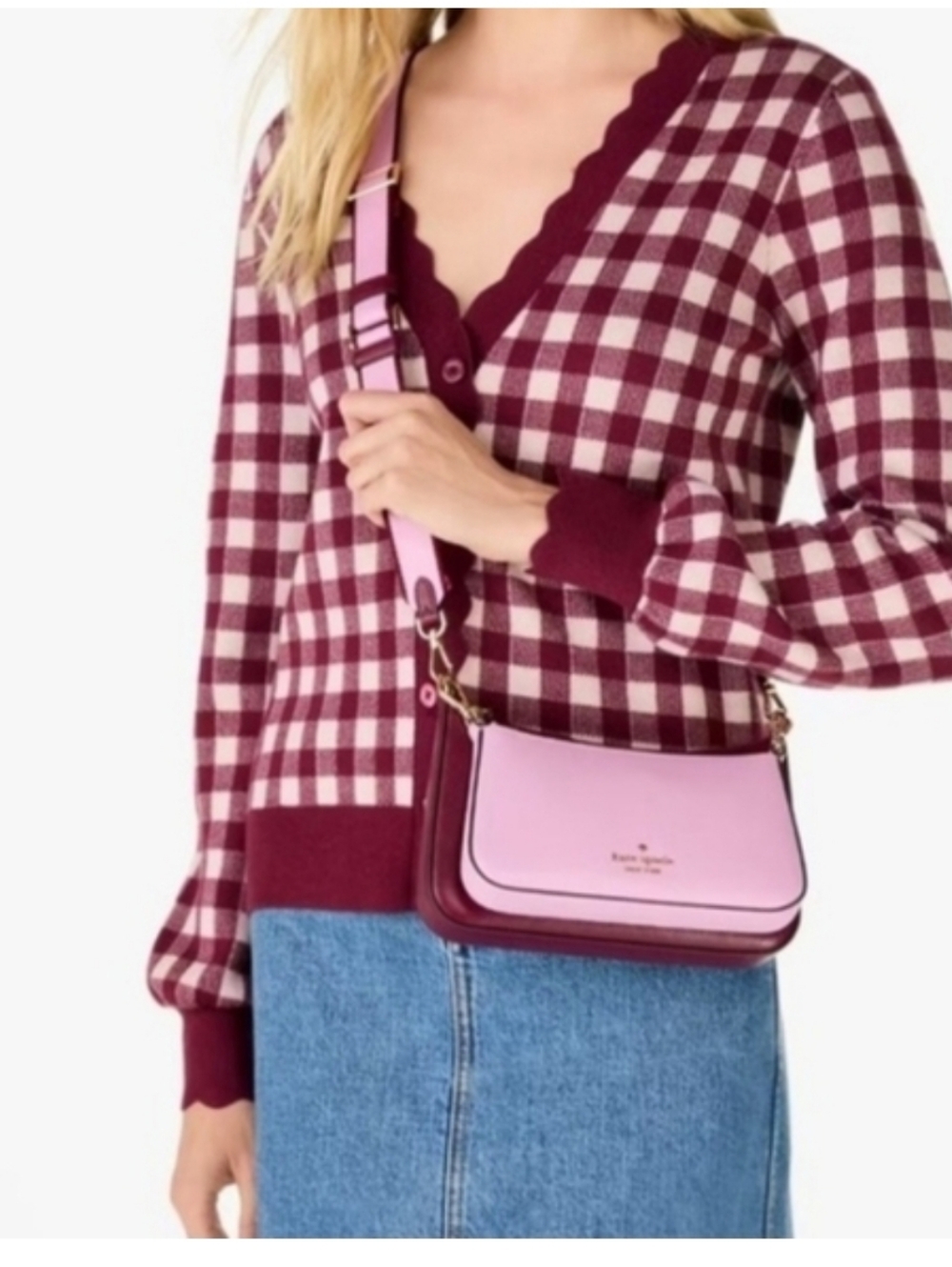 NWT Kate Spade Pink and Berry 2n1 Leather Crossbody Bag